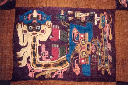 Ica. Photo Paracas pre-Hispanic textile